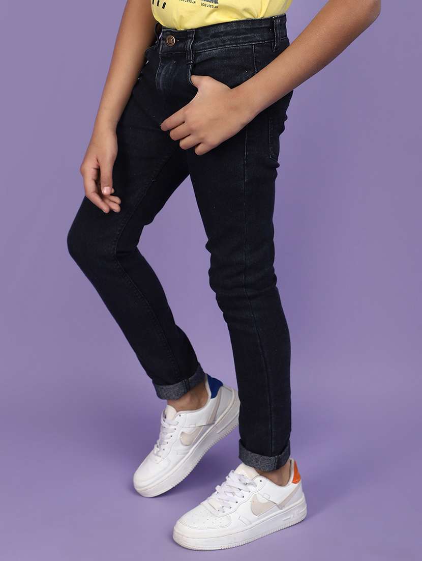 solid black denim jeans - 20831570 -  Standard Image - 1