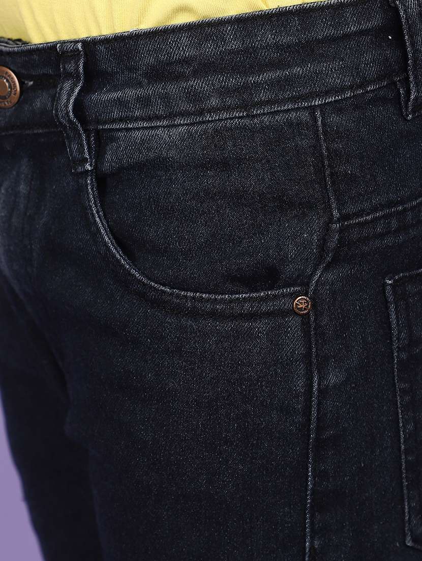 solid black denim jeans - 20831570 -  Standard Image - 4