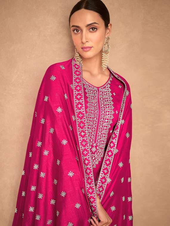 women embroidered semi-stitched suit set - 20831616 - Standard Image - 1