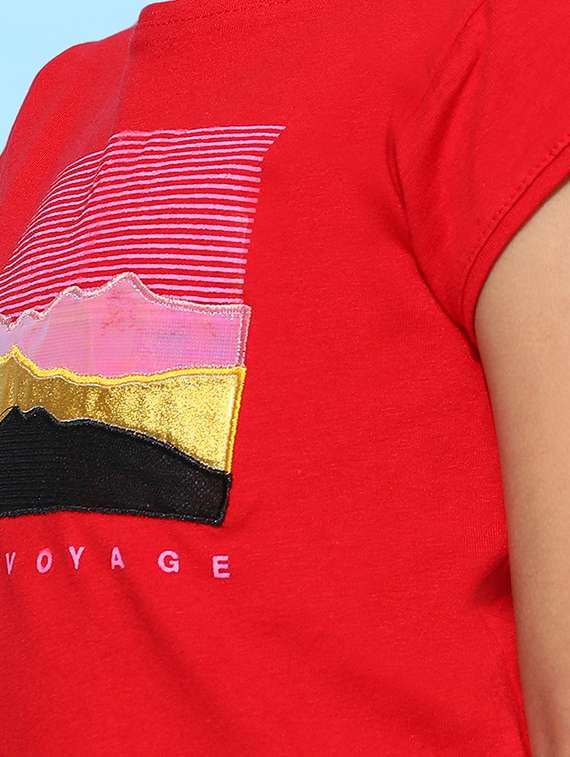 girls red graphic regular tee - 20831984 -  Standard Image - 4