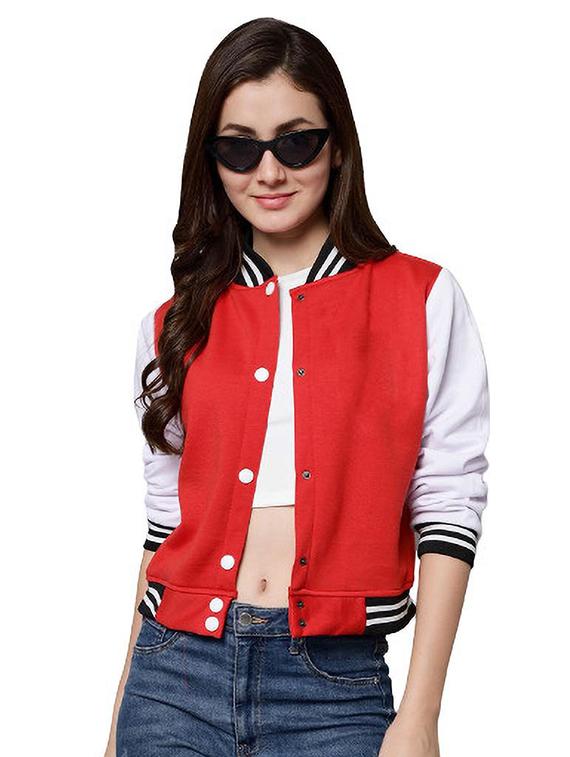 red & white detailed regular jacket - 20832171 -  Standard Image - 1