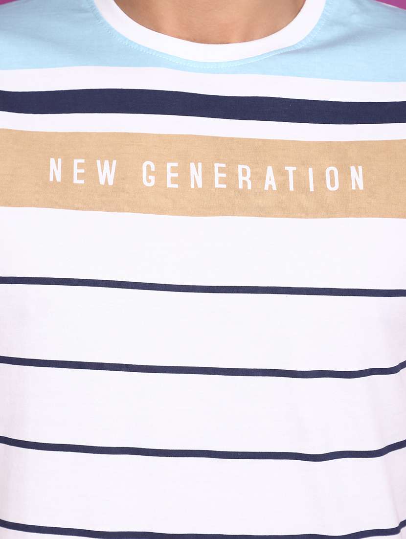 men striped round neck short sleeves t-shirt - 20836585 -  Standard Image - 4