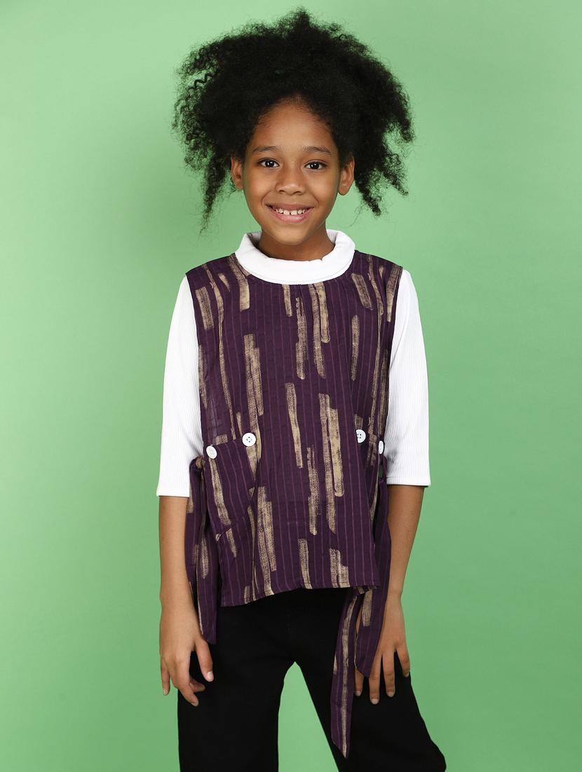 girls mock neck printed top - 20836633 -  Zoom Image - 0