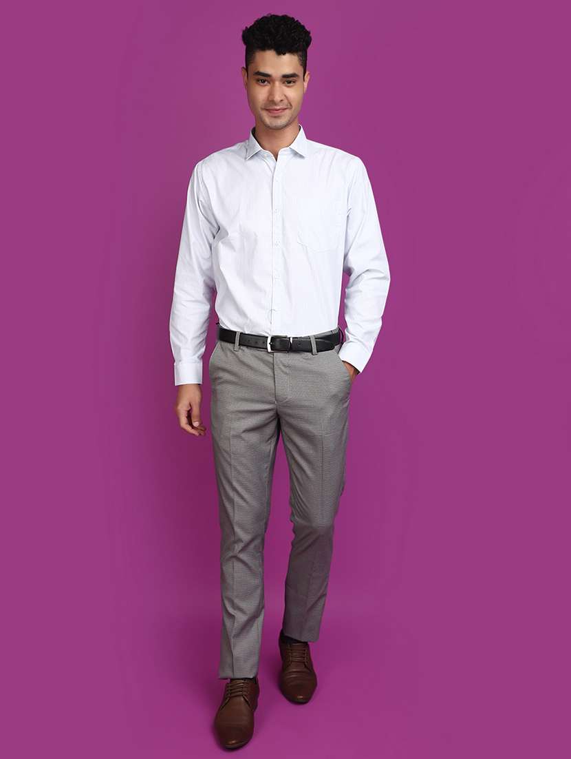 white cotton blend formal shirt - 20836655 -  Standard Image - 4