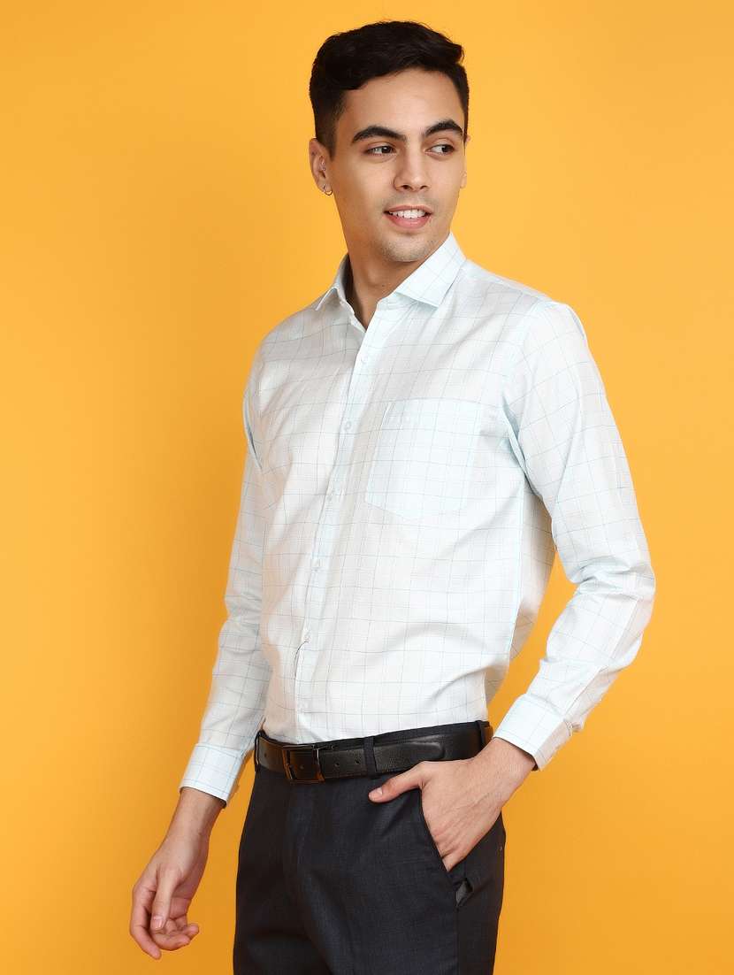 men white checked printed formal shirt - 20836694 -  Standard Image - 1