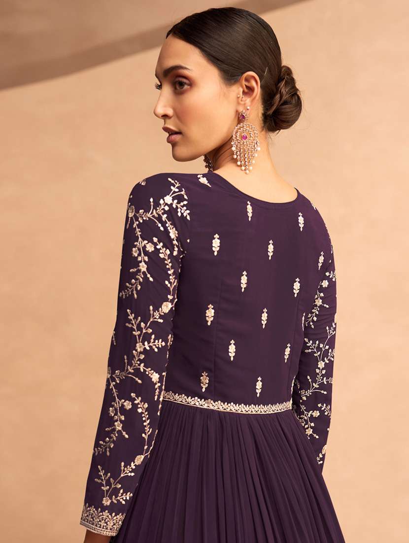 women embroidered semi-stitched suit set - 20836758 -  Standard Image - 1