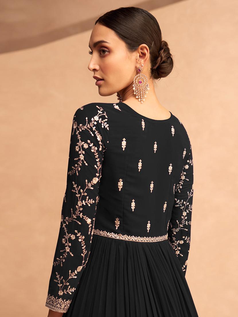 embroidered semi-stitched suit set - 20836761 - Standard Image - 1