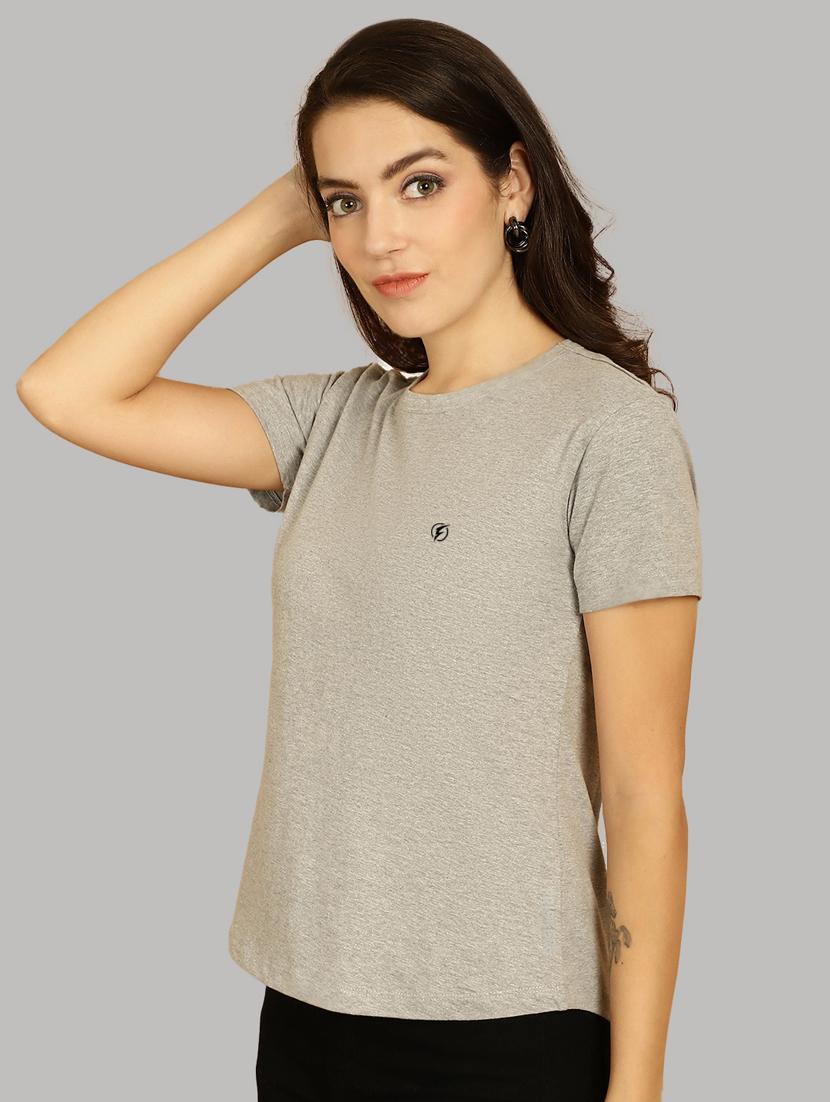 grey cotton solid t-shirt - 20836814 - Standard Image - 1