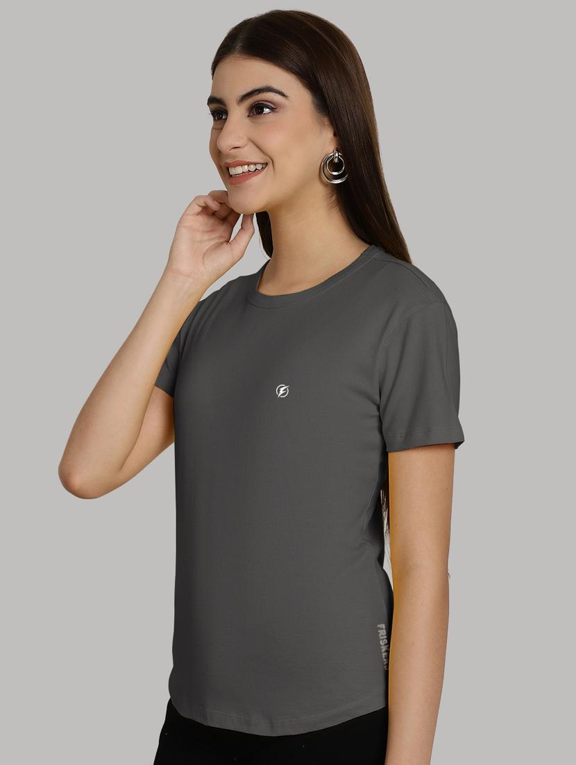 grey cotton solid t-shirt - 20836874 - Standard Image - 1