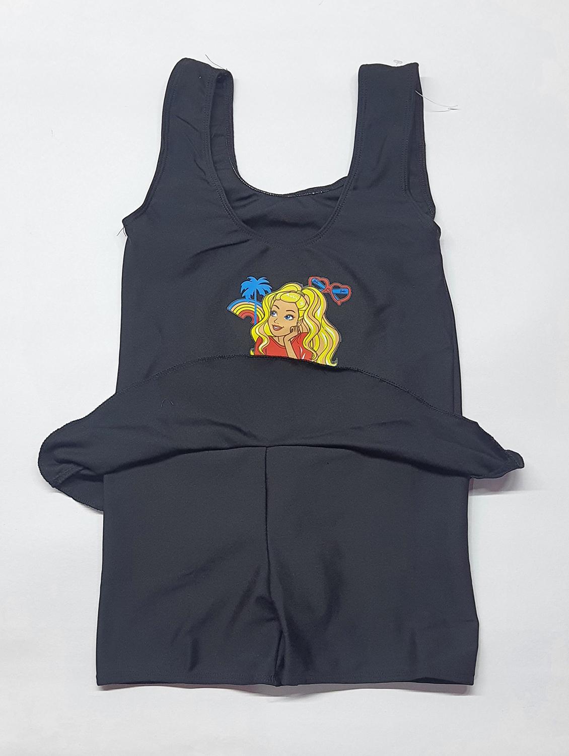 black front print functional swimsuit - 20837352 -  Standard Image - 1