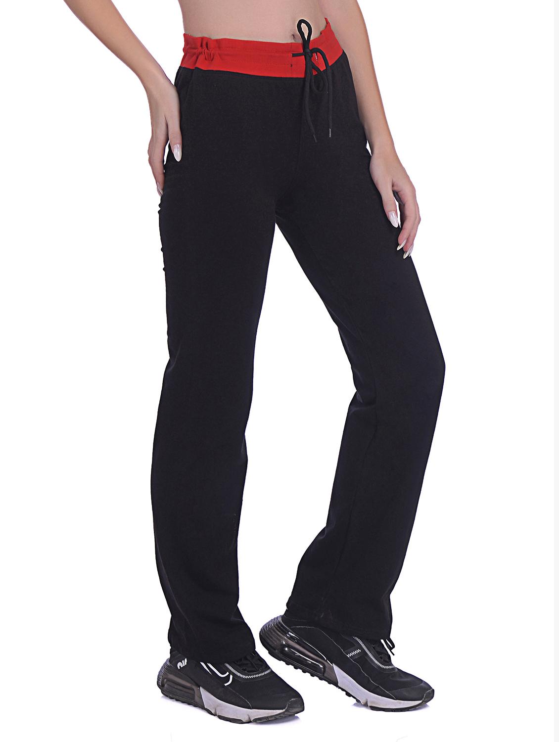 solid black cotton blend track pant - 20837649 - Standard Image - 1
