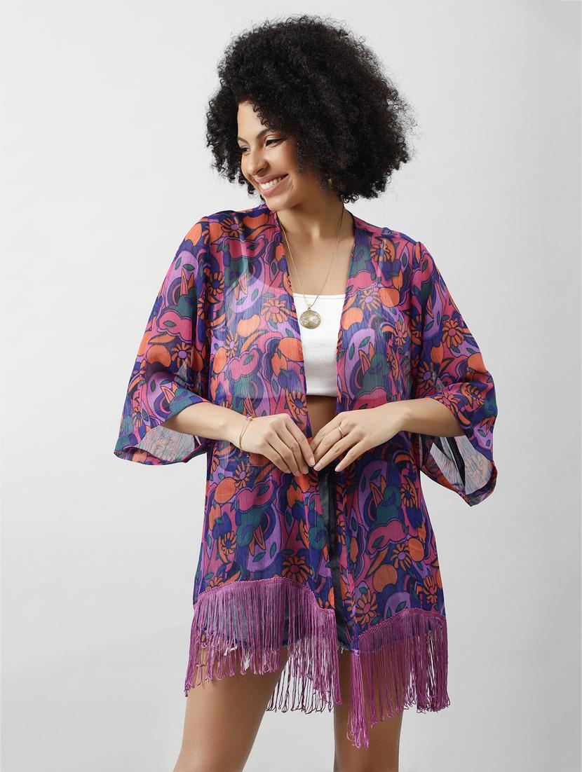 women floral printed regular shrug - 20837661 -  Standard Image - 1