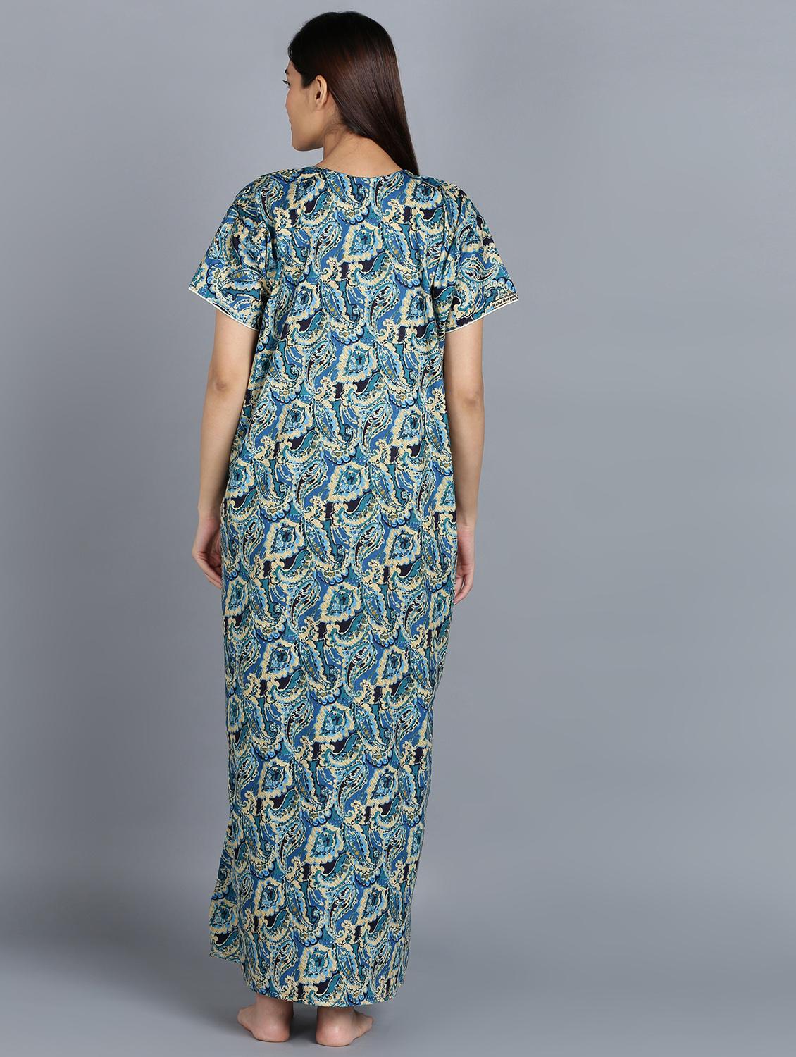 women printed round neck nighty - 20838125 - Standard Image - 4