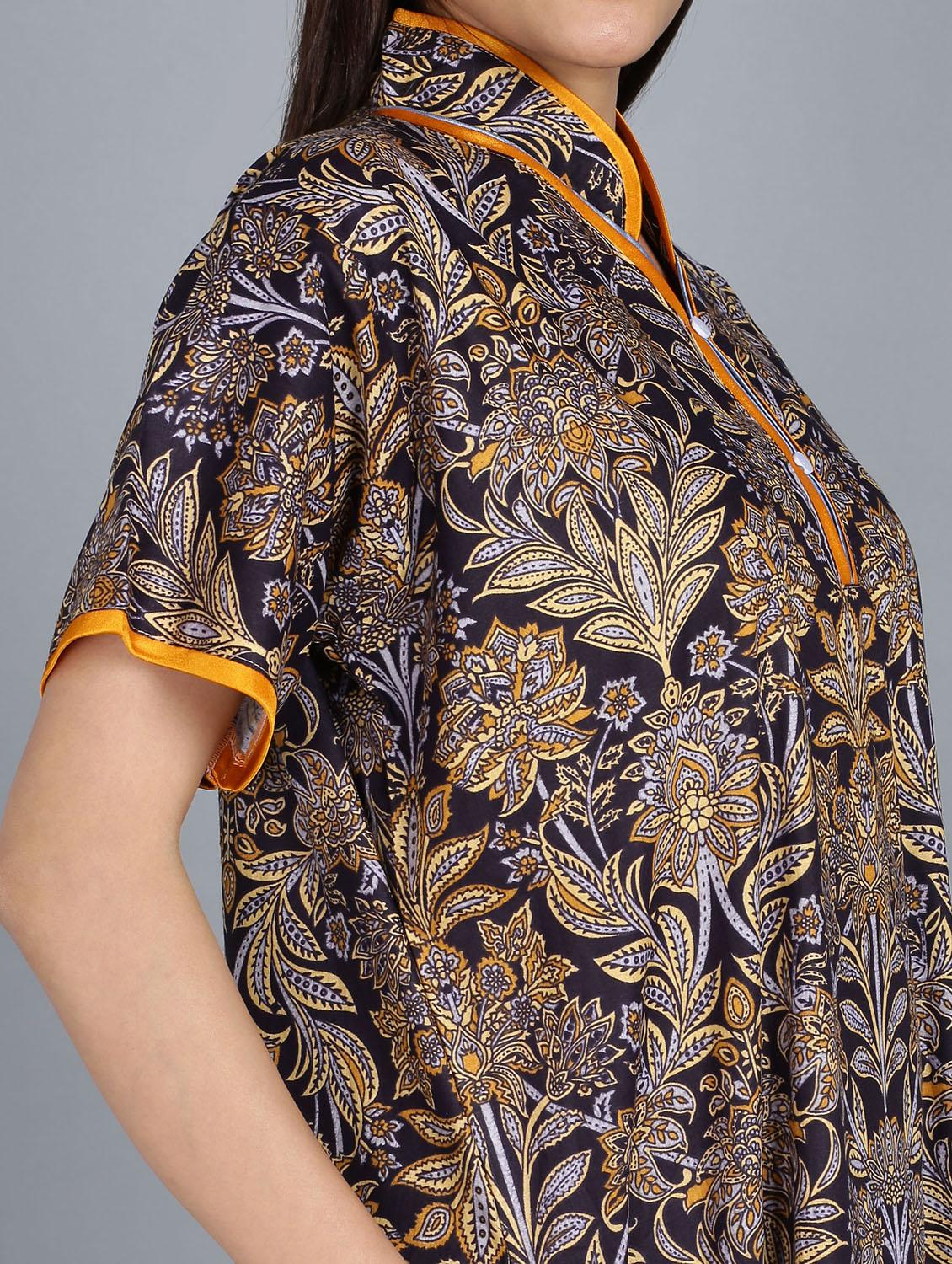 black cotton printed nighty - 20838139 - Standard Image - 6