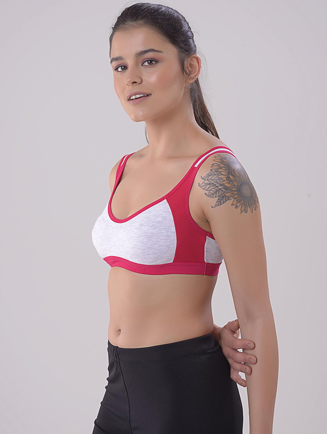 women color block sports bra - 20838618 - Standard Image - 1