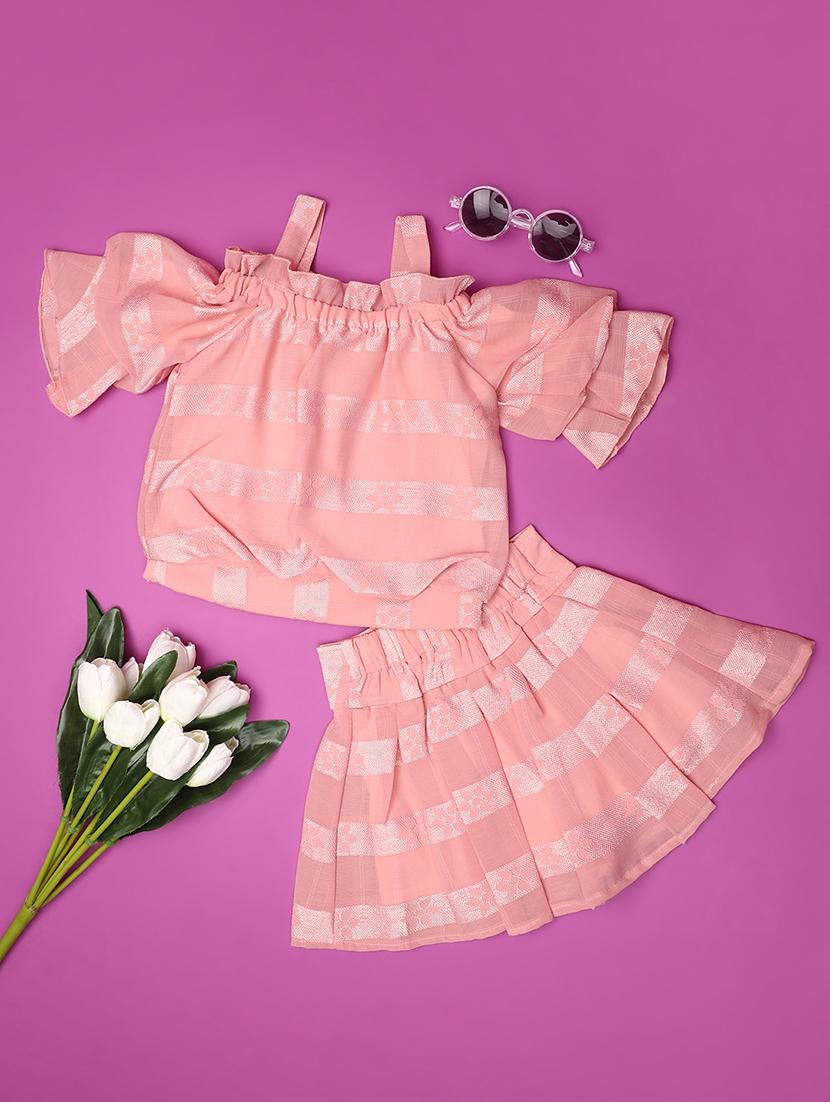 girls self design top & shorts set  - 20839384 -  Standard Image - 1