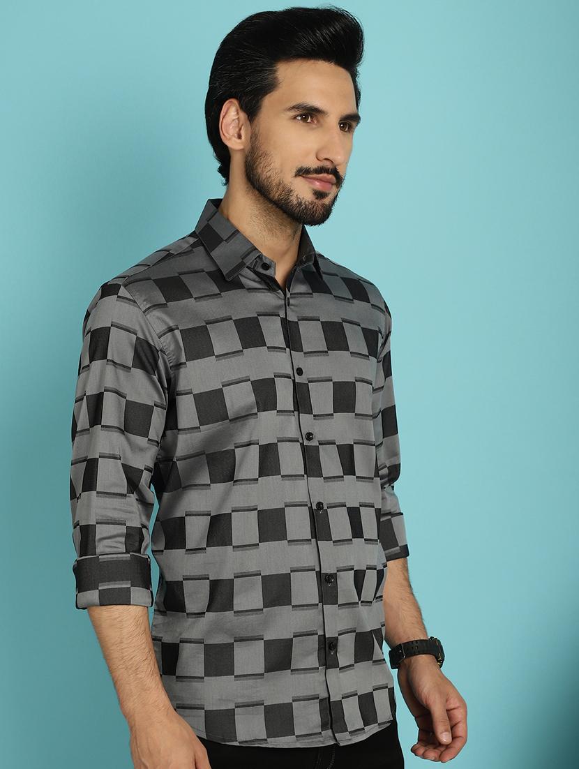 grey cotton casual shirt - 20840514 - Standard Image - 1