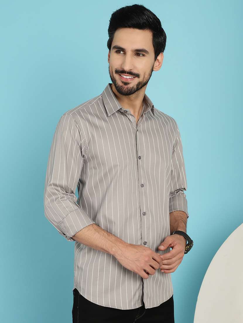 grey cotton casual shirt - 20840529 - Standard Image - 1