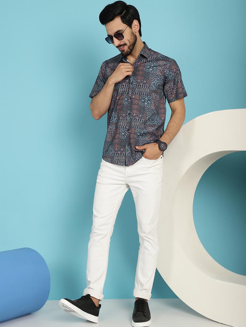 grey cotton casual shirt - 20840533 - Standard Image - 4