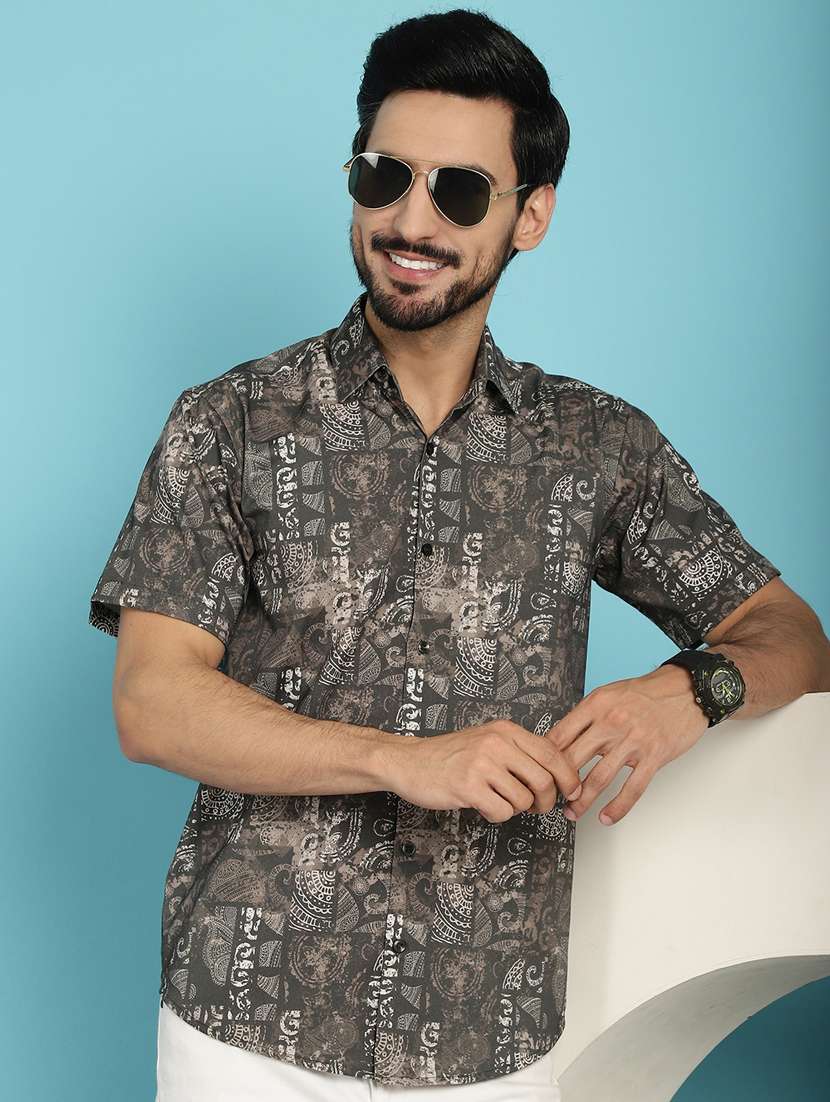 brown cotton casual shirt - 20840541 -  Standard Image - 1