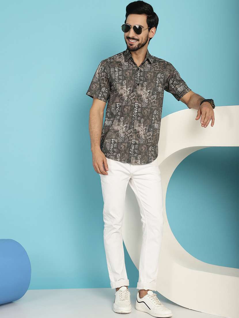 brown cotton casual shirt - 20840541 -  Standard Image - 4