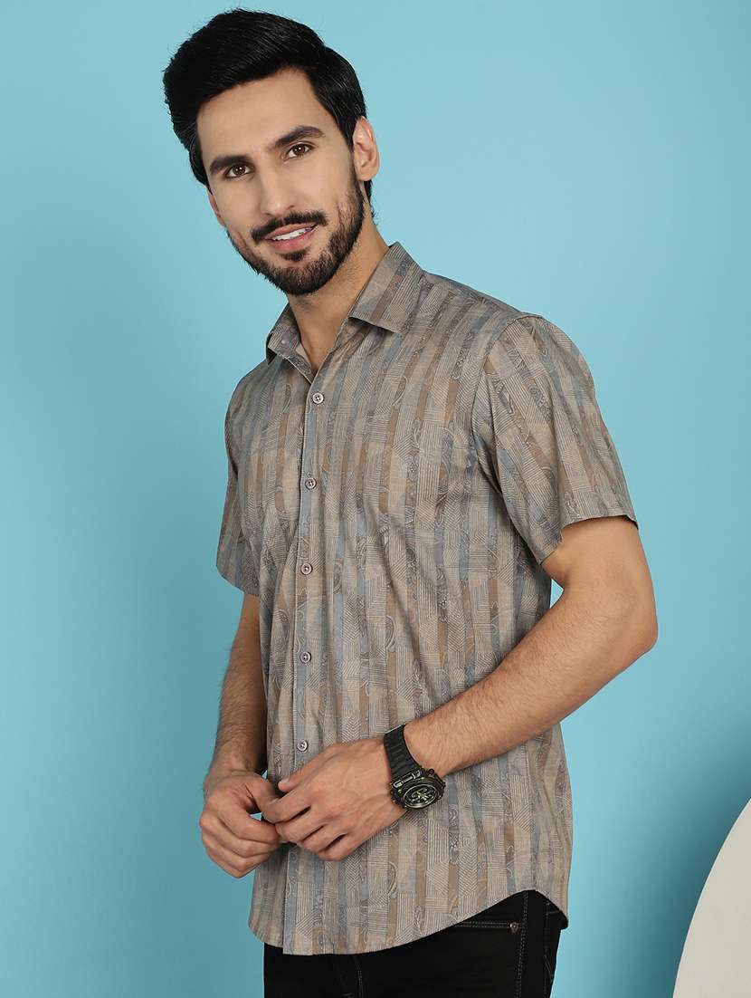 beige cotton casual shirt - 20840543 -  Standard Image - 1