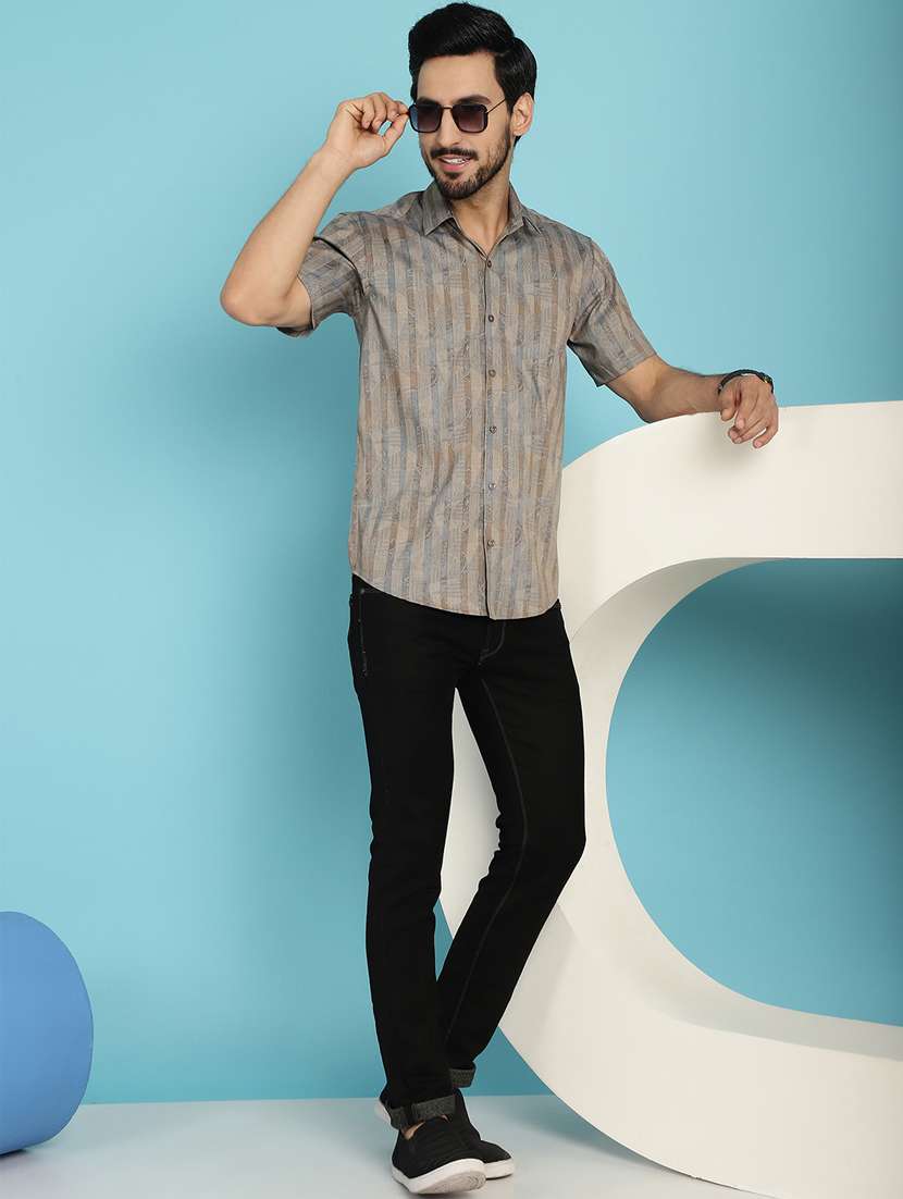 beige cotton casual shirt - 20840543 -  Standard Image - 4