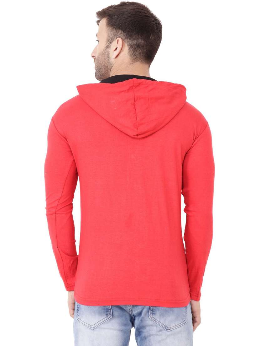 men hood neck solid casual shirt - 20840563 - Standard Image - 1