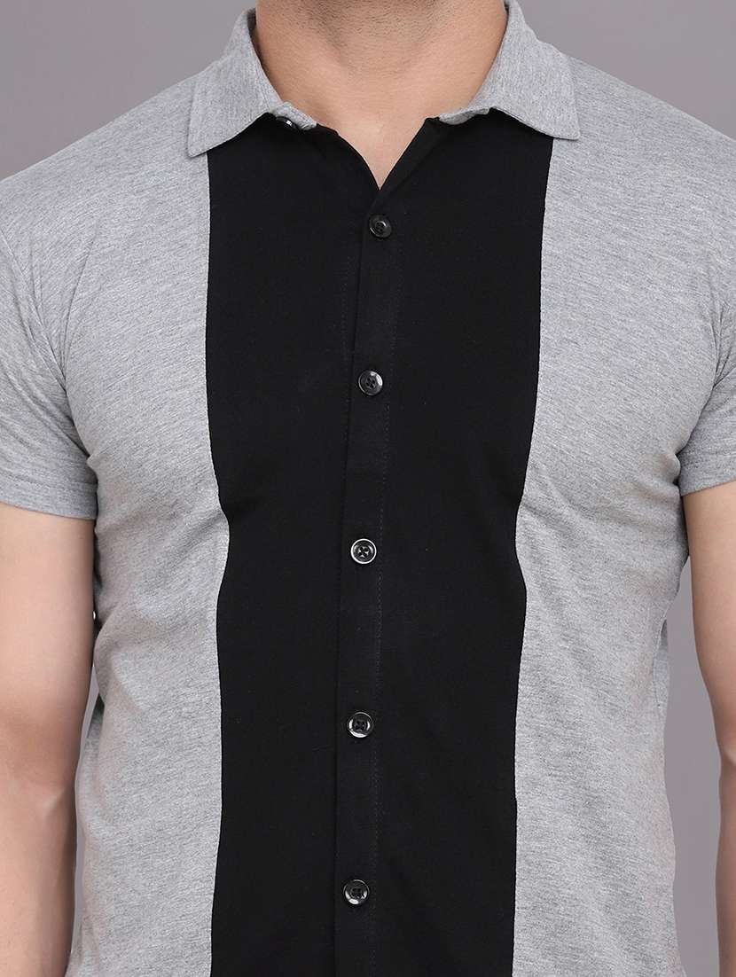 men color block cotton casual shirt - 20840651 -  Standard Image - 4