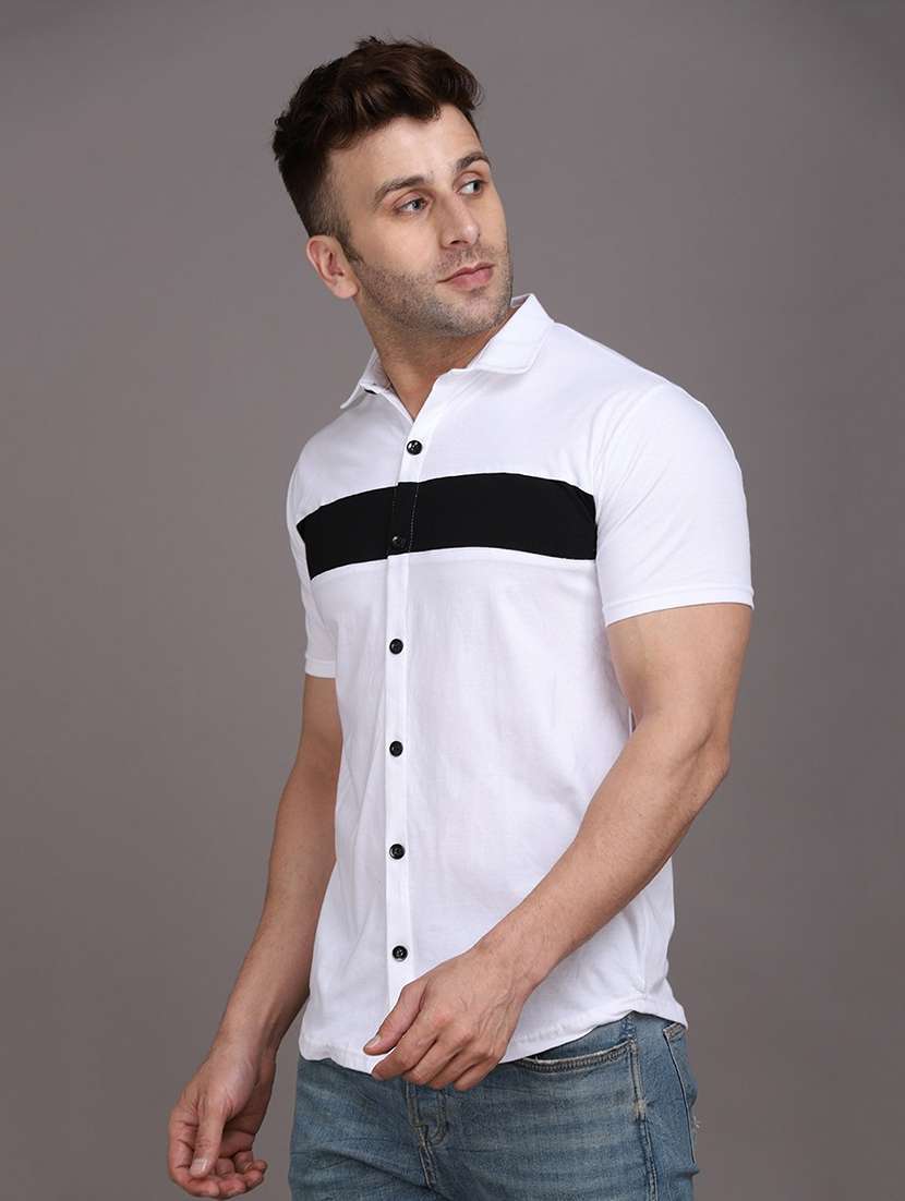 men color block cotton casual shirt - 20840666 -  Standard Image - 1