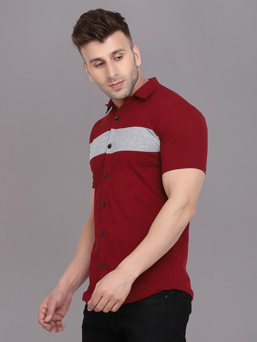 men color block cotton casual shirt - 20840667 - Standard Image - 1