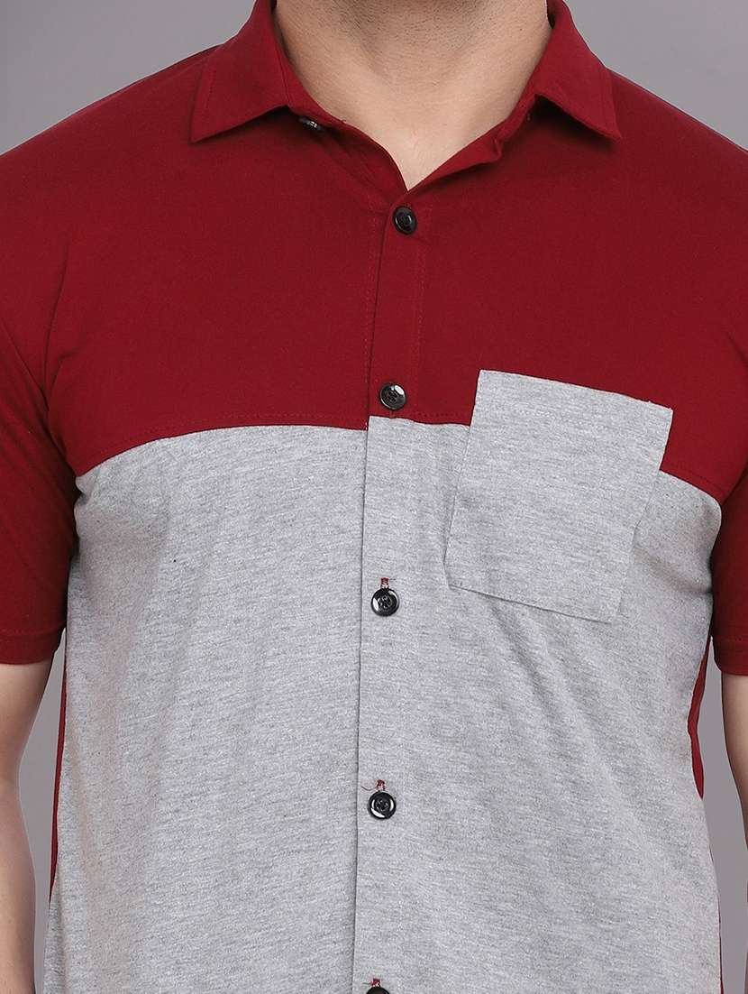 men color block cotton casual shirt - 20840676 -  Standard Image - 4