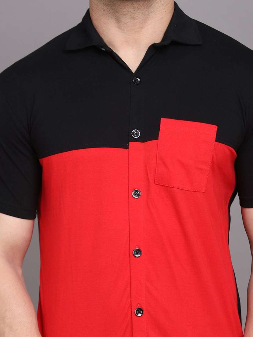 men collared color block casual shirt - 20840679 -  Standard Image - 4