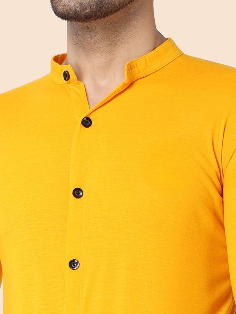 yellow cotton blend casual shirt - 20840691 - Standard Image - 6