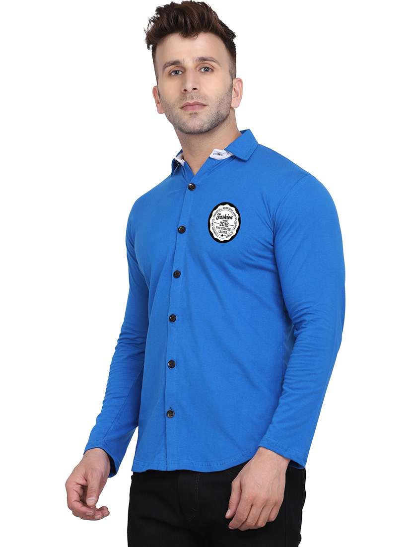 men placement print cotton shirt - 20840696 -  Standard Image - 1