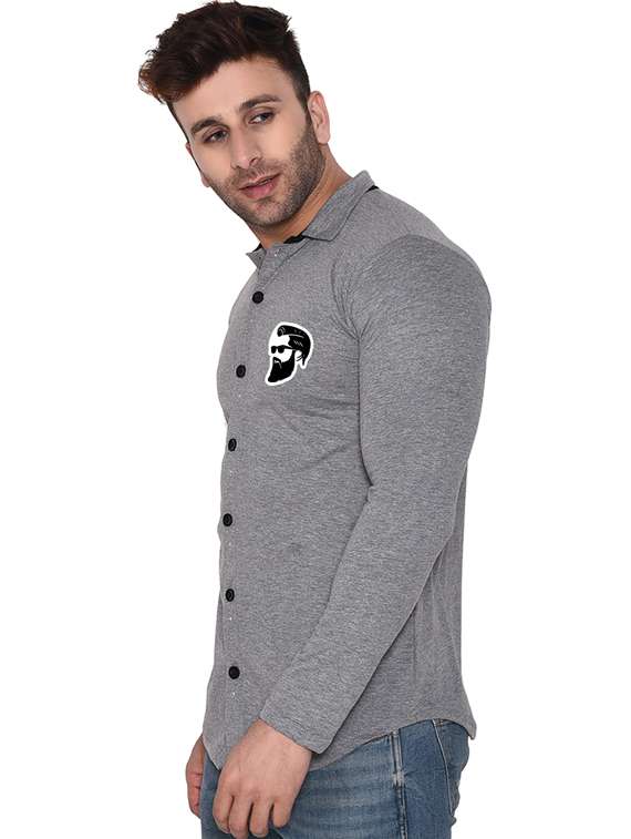 men collared placement printed casual shirt - 20840704 -  Standard Image - 1