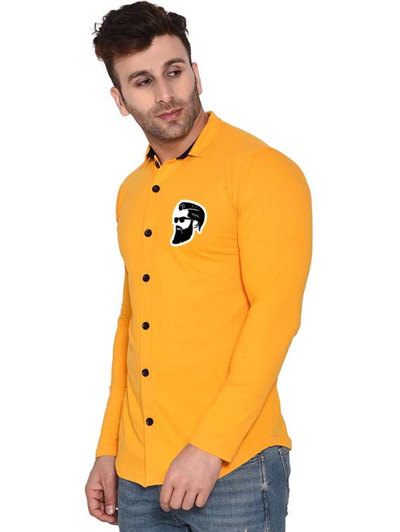 men collared placement printed casual shirt - 20840709 -  Standard Image - 1