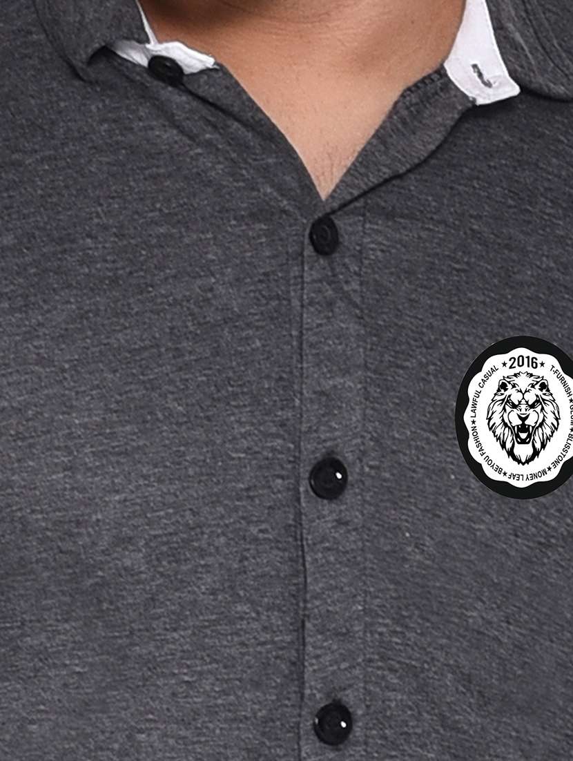 men collared placement printed casual shirt - 20840713 -  Standard Image - 4