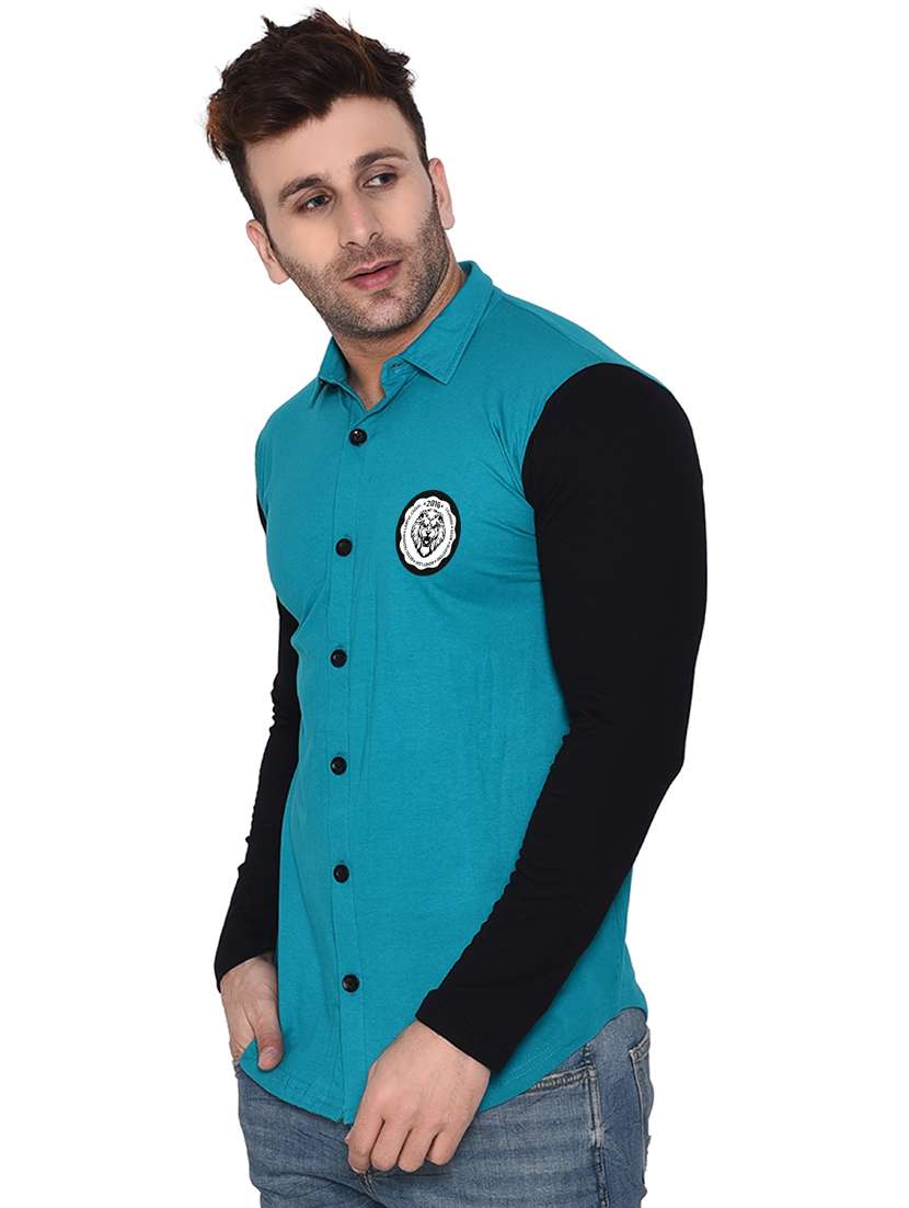 men color block cotton casual shirt - 20840723 -  Standard Image - 1