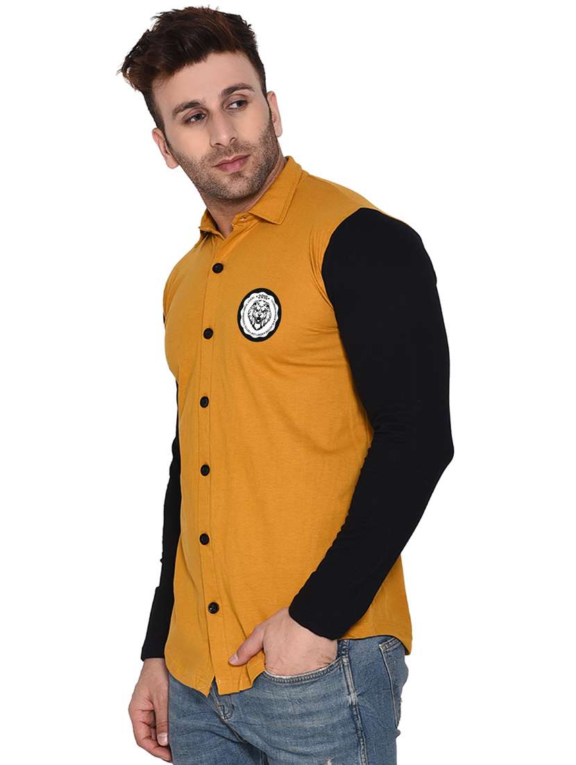 men color block cotton casual shirt - 20840725 -  Standard Image - 1