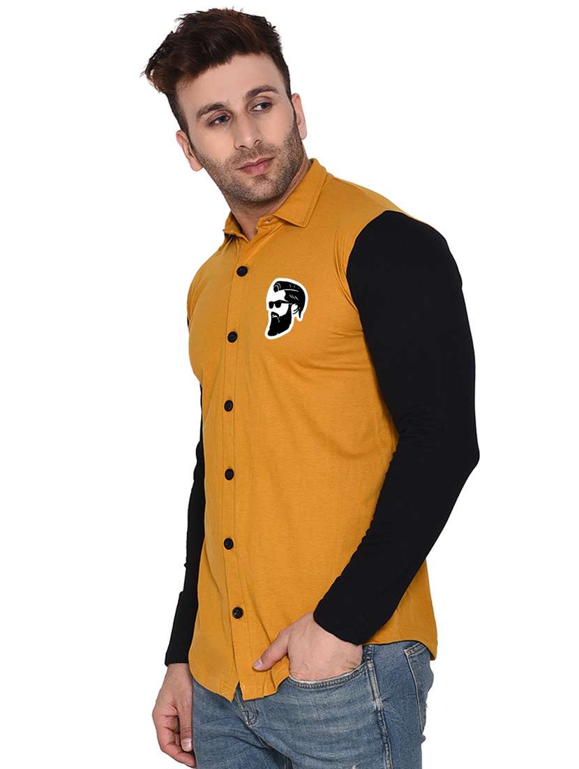 men collared color block casual shirt - 20840733 -  Standard Image - 1
