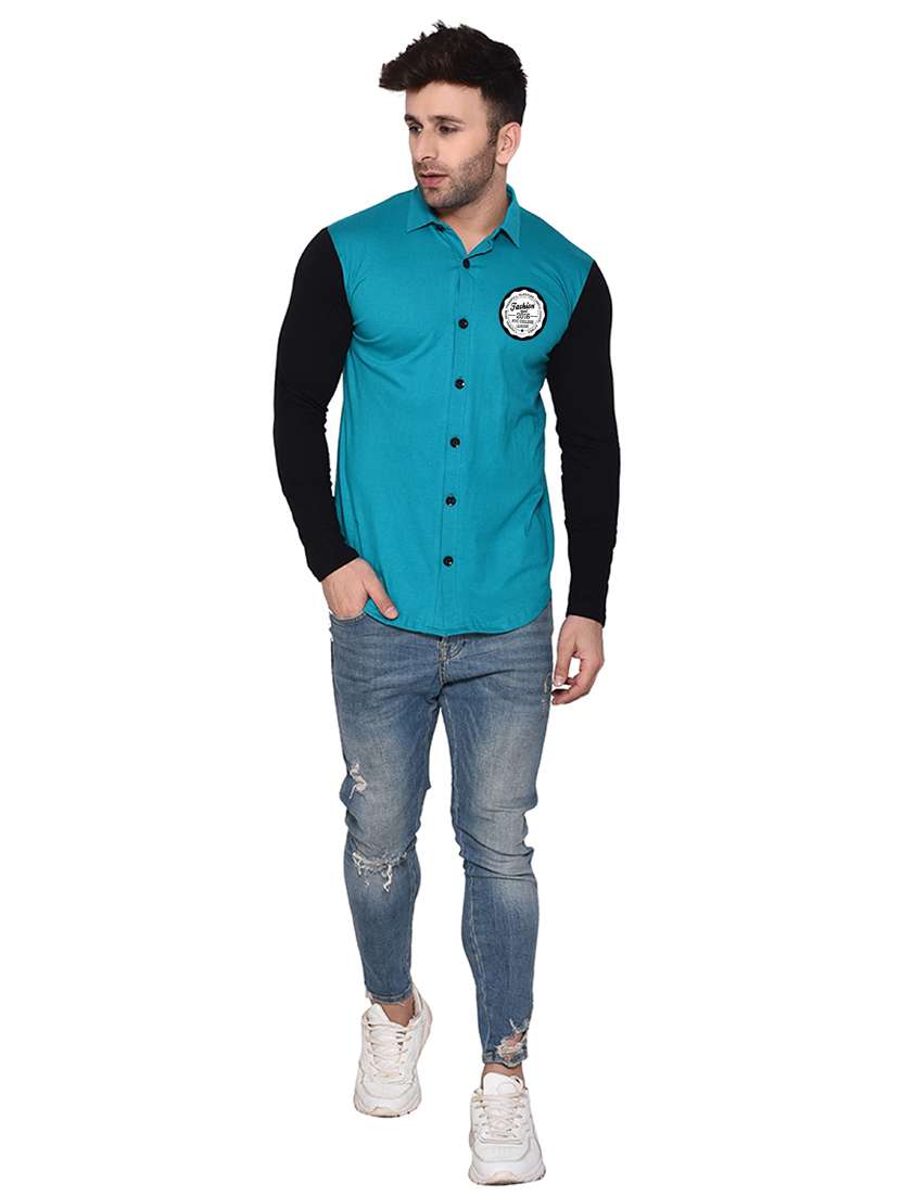 men color block cotton casual shirt - 20840739 -  Standard Image - 4