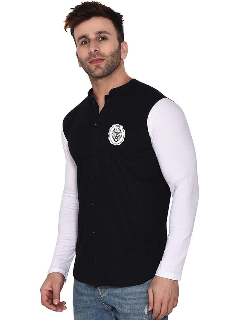 men color block cotton casual shirt - 20840749 -  Standard Image - 1