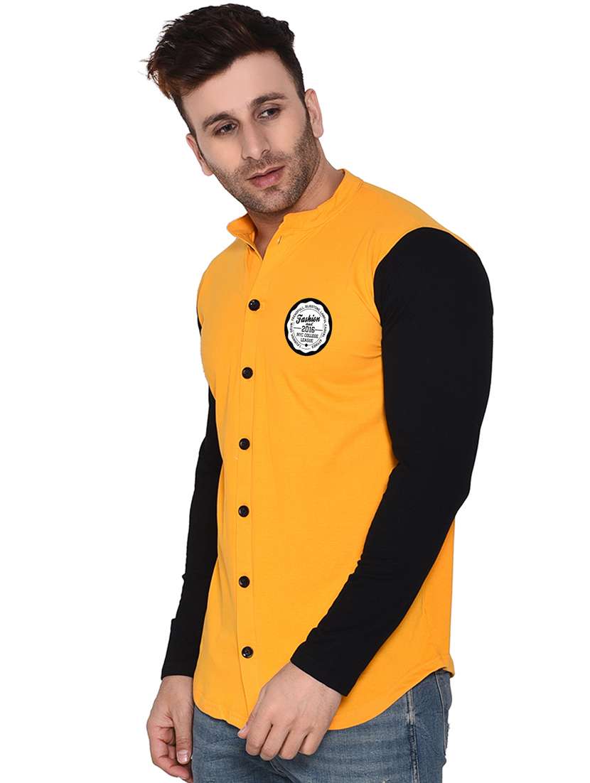 men color block cotton casual shirt - 20840759 -  Standard Image - 1