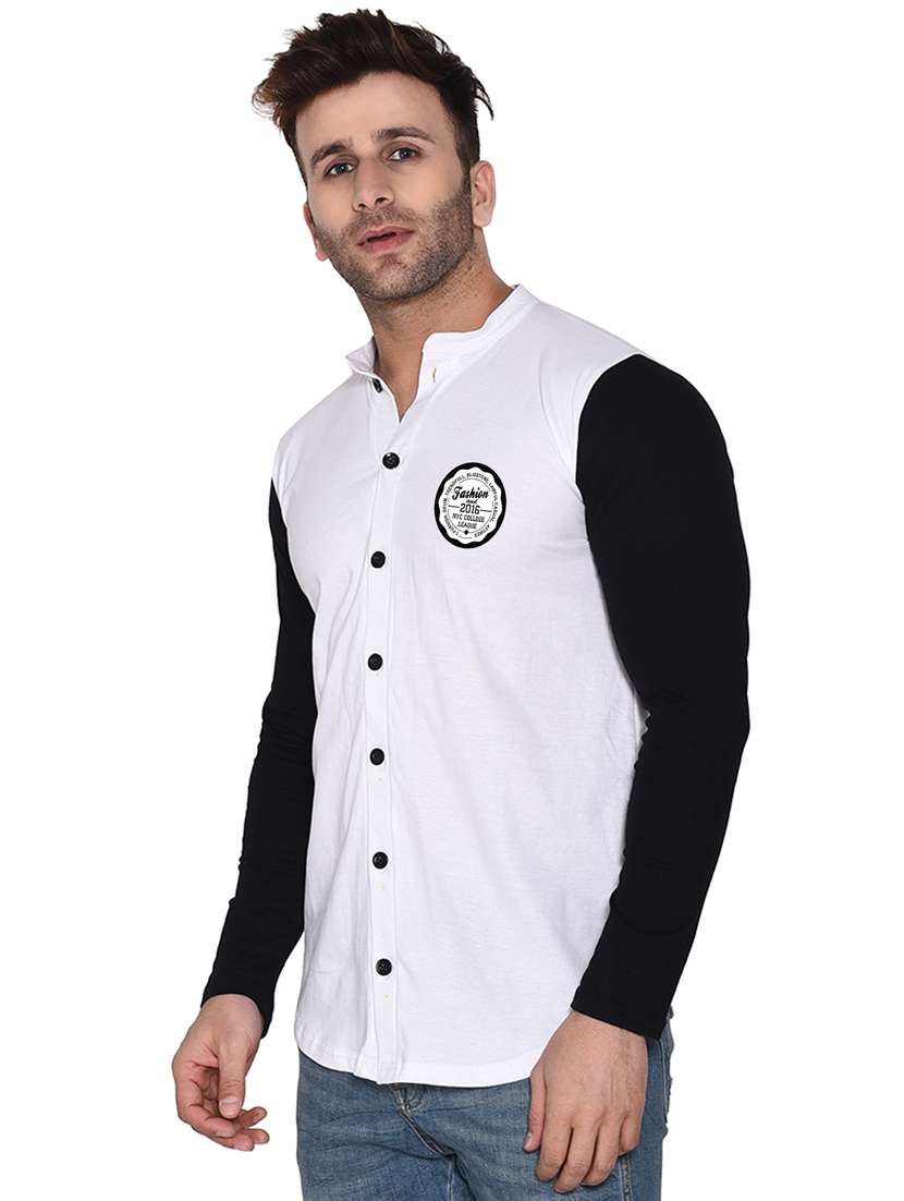 men color block cotton casual shirt - 20840760 -  Standard Image - 1