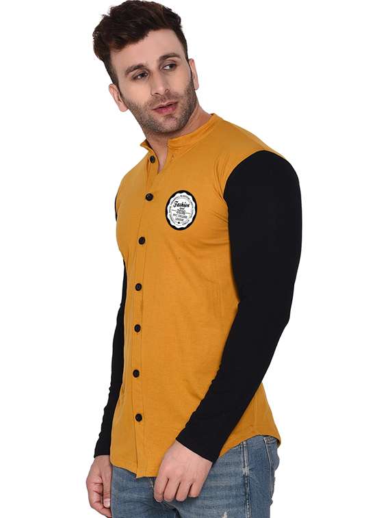 men color block cotton casual shirt - 20840761 -  Standard Image - 1