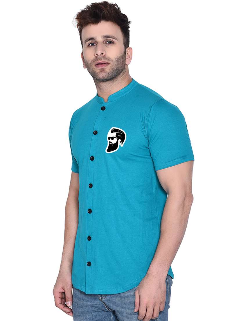 men placement print cotton t-shirt - 20840778 -  Standard Image - 1