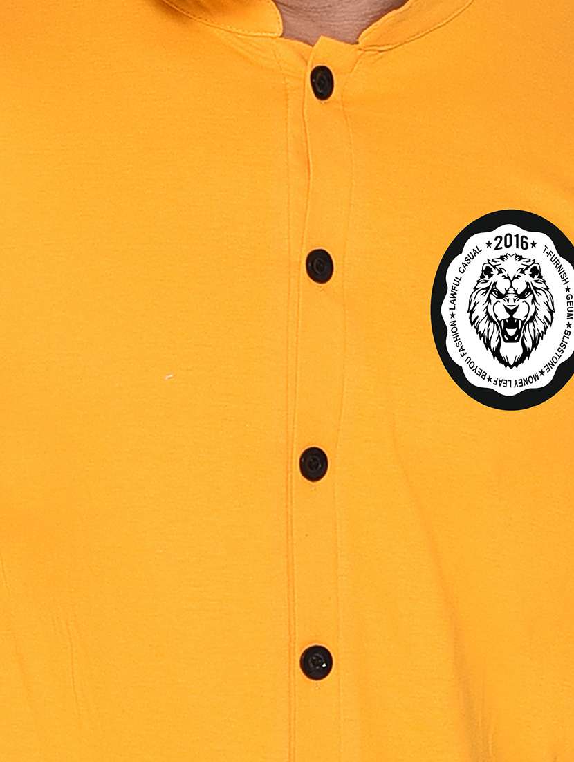 men mandarin neck casual shirt - 20840794 -  Standard Image - 4