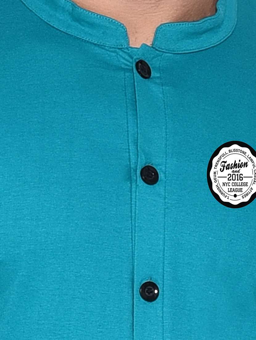 men mandarin neck placement printed casual shirt - 20840800 -  Standard Image - 4