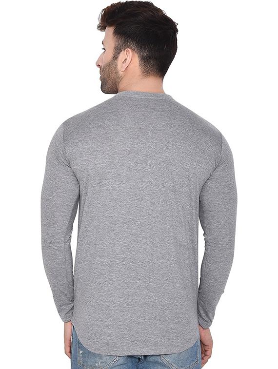 men mandarin neck solid casual t-shirt - 20840819 - Standard Image - 1